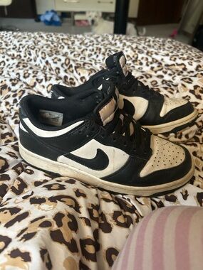 Nike Black and White Low-Top Sneakers with Swoosh